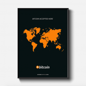 Satoshi Graphics Accepted Here 50x70 Framed 1024x1024.png